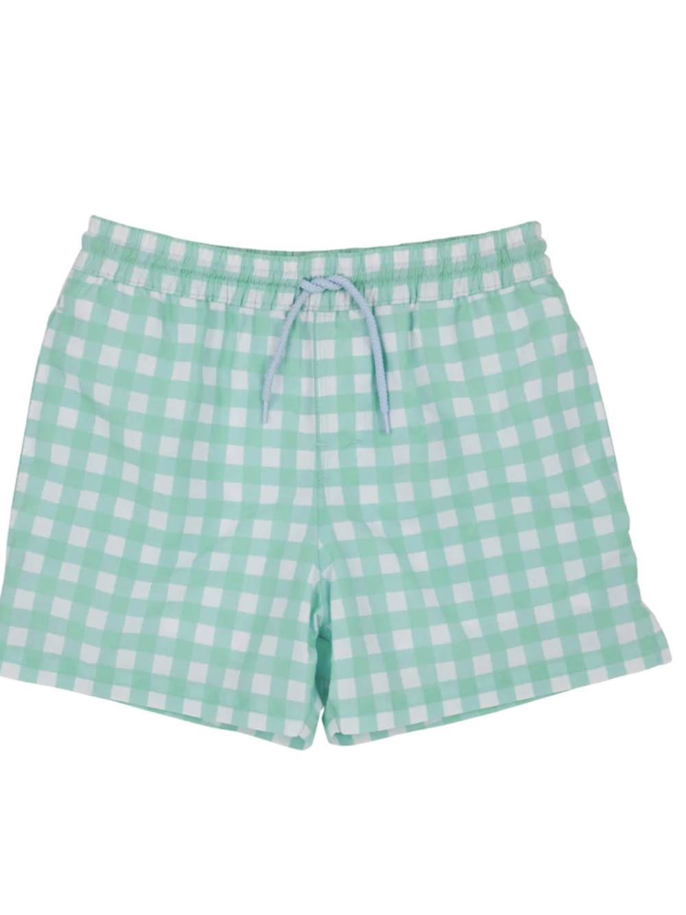 The Beaufort Bonnet Company, Tortola swim trunks in Seafoam green gingham, 3T